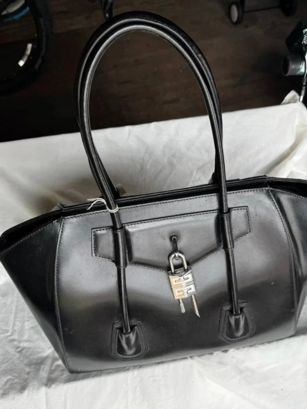 Givenchy Antigona Black Large 4G Logo Padlock Handbag